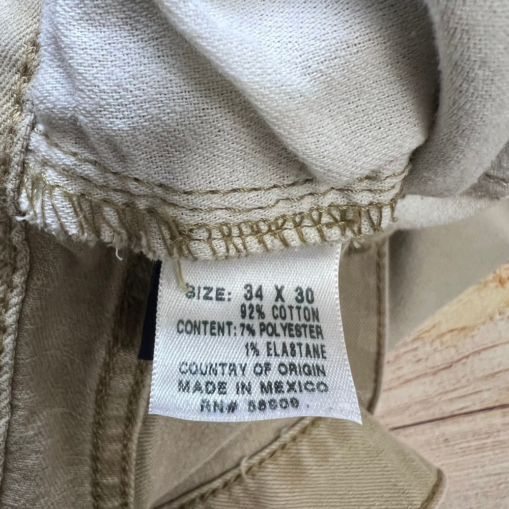 Cremieux Relaxed Straight Jeans Mens 34/30 Khaki Tan Premium Denim Stretch - Picture 9 of 9